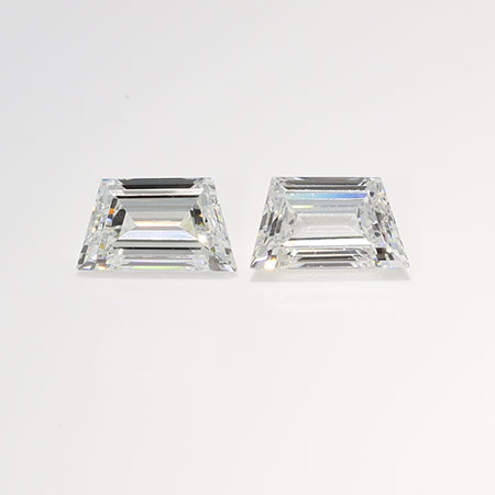 1.06 cttw Pair of Trapezoid Step Cut Natural Diamonds : F / VS1