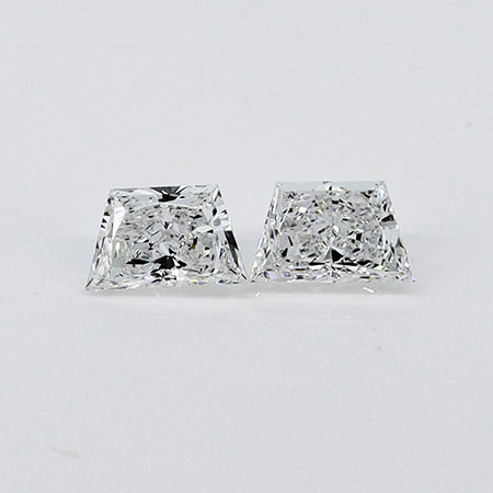 0.42 cttw Pair of Trapezoid Natural Diamonds : D / VVS2