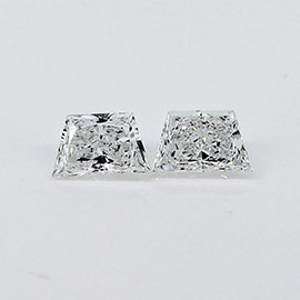 0.42 cttw Pair of Trapezoid Natural Diamonds : D / VVS2