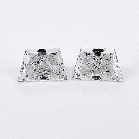 0.47 cttw Pair of Trapezoid Natural Diamonds : E / VVS2