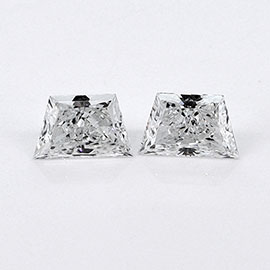 0.47 cttw Pair of Trapezoid Natural Diamonds : E / VVS2