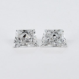 0.48 cttw Pair of Trapezoid Natural Diamonds : E / VS1