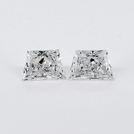 0.48 cttw Pair of Trapezoid Natural Diamonds : E / VS1