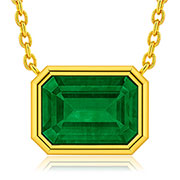 14K Yellow Gold 1.00cttw Emerald Pendant