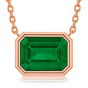 14K Rose Gold 1.00cttw Emerald Pendant