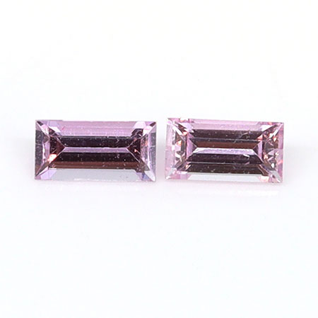 0.28 cttw Pair of Baguette Natural Pink Sapphires : Fine Pink