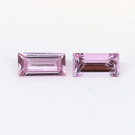 0.26 cttw Pair of Baguette Natural Pink Sapphires : Fine Pink