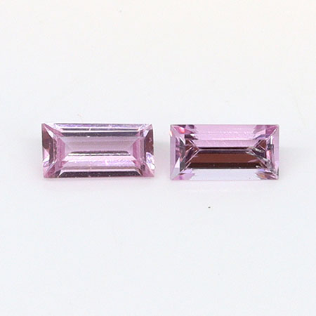 0.26 cttw Pair of Baguette Natural Pink Sapphires : Fine Pink