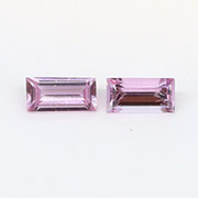 0.26 cttw Fine Pink Pair of Baguette Natural Pink Sapphires