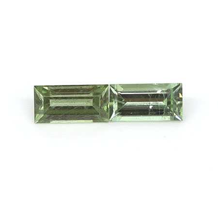 0.29 cttw Pair of Baguette Natural Green Sapphires : Fine Green