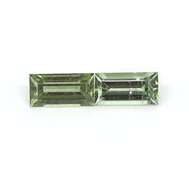 0.29 cttw Pair of Baguette Natural Green Sapphires : Fine Green