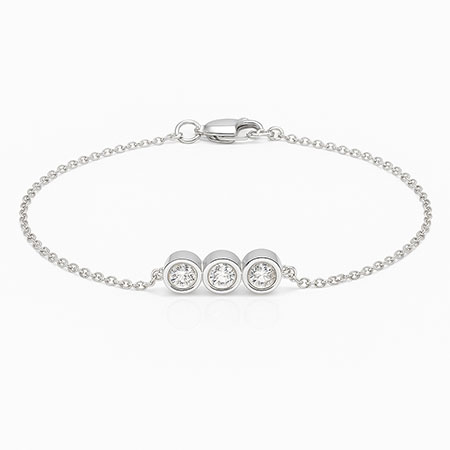 14K White Gold Tennis Bracelet : 0.27 cttw Diamonds