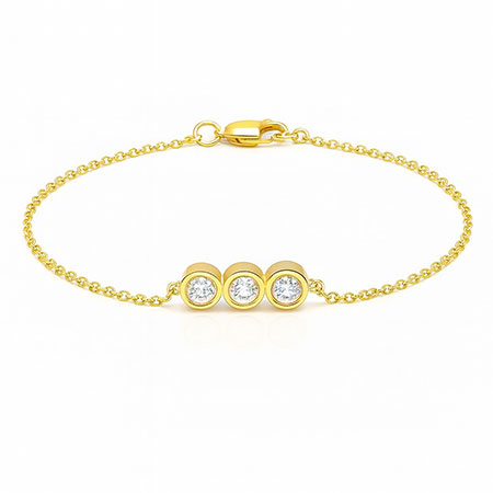14K Yellow Gold Tennis Bracelet : 0.27 cttw Diamonds