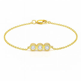 14K Yellow Gold Tennis Bracelet : 0.27 cttw Diamonds