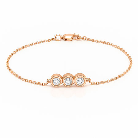 14K Rose Gold Tennis Bracelet : 0.27 cttw Diamonds