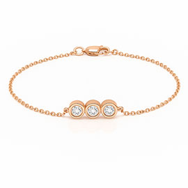 14K Rose Gold Tennis Bracelet : 0.27 cttw Diamonds