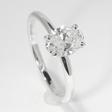 14K White Gold Solitaire Ring : 1.00 ct Lab Grown Diamond