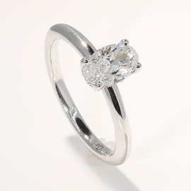 14K White Gold Solitaire Ring : 0.76 cttw Lab Grown Diamonds