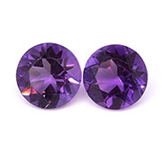 1.37 cttw Purple Pair of Round Natural Amethysts