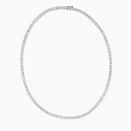14K White Gold Multi Stone Necklace : 13.00 cttw Lab Grown Diamonds