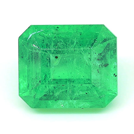 0.82 ct Emerald Cut Natural Emerald : Grass Green