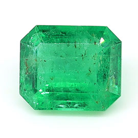 0.74 ct Emerald Cut Natural Emerald : Grass Green