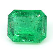 0.74 ct Grass Green Emerald Cut Natural Emerald