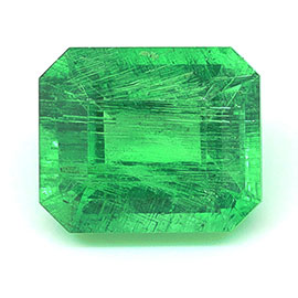 0.84 ct Emerald Cut Natural Emerald : Grass Green