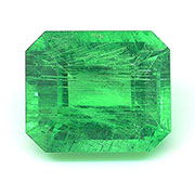 0.84 ct Grass Green Emerald Cut Natural Emerald