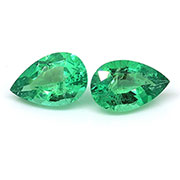 0.93 cttw Rich Grass Green Pair of Pear Shape Natural Emeralds