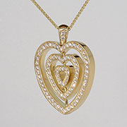 18K Yellow Gold 3.00cttw Diamond, Ruby & Emerald Pendant