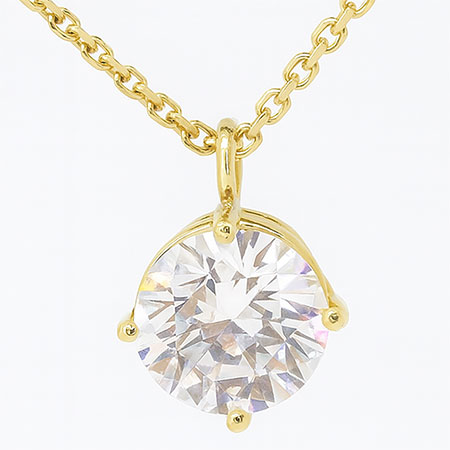 14K Yellow Gold Solitaire Pendant : 1.00 cttw Diamond
