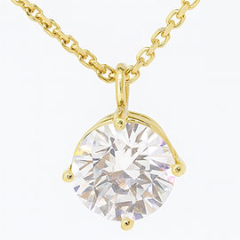 14K Yellow Gold Solitaire Pendant : 1.00 cttw Diamond