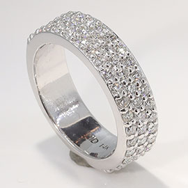 14K White Gold Band : 1.40 ct Diamonds