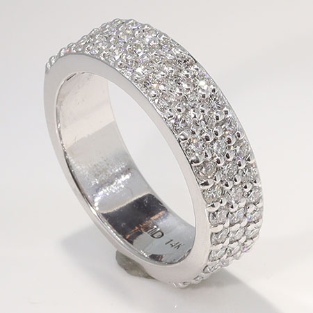 14K White Gold Band : 1.40 ct Diamonds