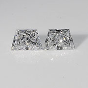0.34 cttw D / VS2 Pair of Trapezoid Brilliant Cut Natural Diamonds