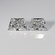 0.62 cttw E / VVS2 Pair of Trapezoid Brilliant Cut Natural Diamonds