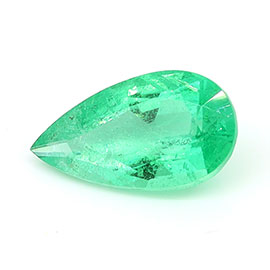 0.50 ct Pear Shape Natural Emerald : Rich Grass Green