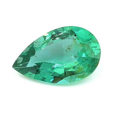 0.46 ct Pear Shape Natural Emerald : Bluish Green