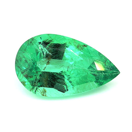 0.63 ct Pear Shape Natural Emerald : Fine Grass Green
