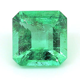 0.36 ct Asscher Cut Natural Emerald : Grass Green