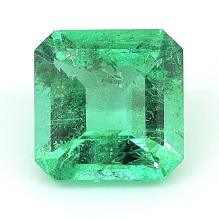 0.36 ct Asscher Cut Natural Emerald : Grass Green