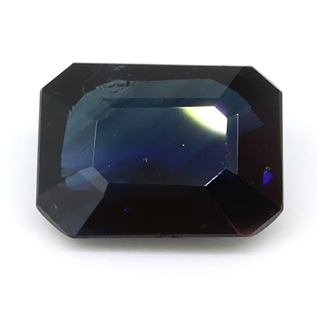 1.10 ct Emerald Cut Natural Blue Sapphire : Darkish Blue