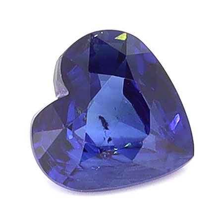 0.48 ct Heart Shape Natural Blue Sapphire : Rich Royal Blue