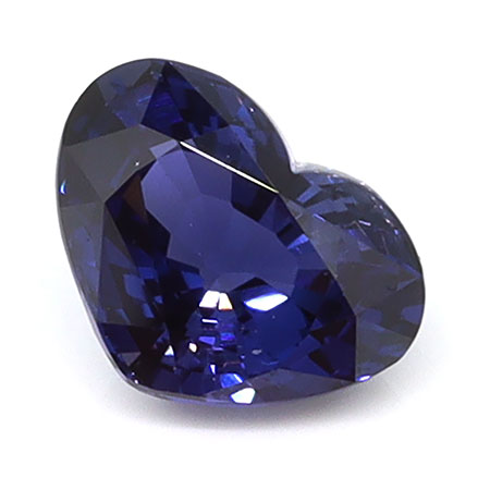 0.90 ct Heart Shape Natural Blue Sapphire : Violet Blue