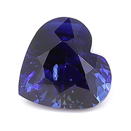 0.58 ct Heart Shape Natural Blue Sapphire : Rich Blue