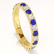 14K Yellow Gold 1.50cttw Diamond & Sapphire Band