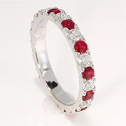 14K White Gold 1.50cttw Diamond & Ruby Band