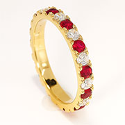 14K Yellow Gold 1.50cttw Diamond & Ruby Band