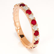 14K Rose Gold 1.50cttw Diamond & Ruby Band